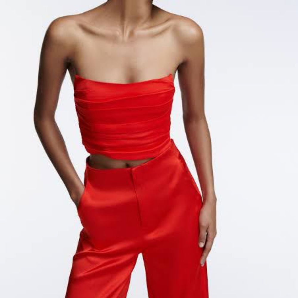 Zara Red Corset-Style Top